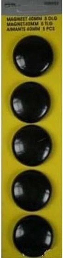 Merkloos 5x Stuks Ronde Koelkast / Whiteboard Magneetjes Zwart Plastic - Keuken Magneten 2 Merkloos 5x Stuks Ronde Koelkast / Whiteboard Magneetjes Zwart Plastic - Keuken Magneten - Afbeelding 2