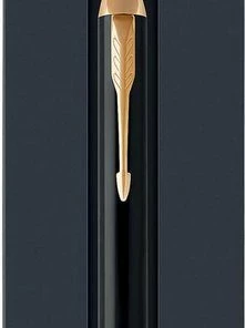 Parker IM Balpen | Zwarte Lak Met Gouden Afwerking | Medium Punt Blauwe Inkt