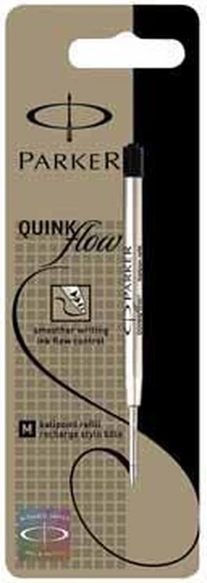 Balpenvulling Parker Quinkflow Medium Zwart 4 Balpenvulling Parker Quinkflow Medium Zwart - Afbeelding 4