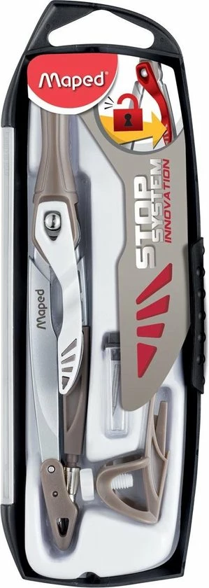 Maped Office Stop System Innovation Passer Met 2 Mm Vulling - 3-delige Set 1 Maped Office Stop System Innovation Passer Met 2 Mm Vulling - 3-delige Set