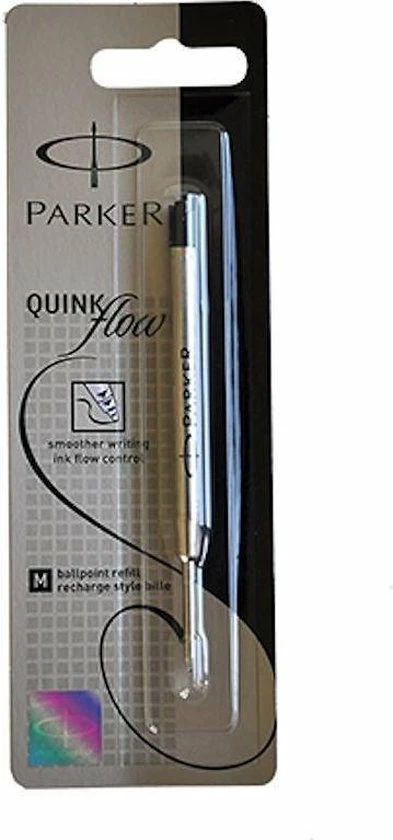 Balpenvulling Parker Quinkflow Medium Zwart 1 Balpenvulling Parker Quinkflow Medium Zwart