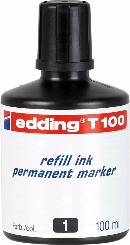 Edding Navulinkt Zwart Voor Permanent Markers – 100ml 1 Edding Navulinkt Zwart Voor Permanent Markers – 100ml