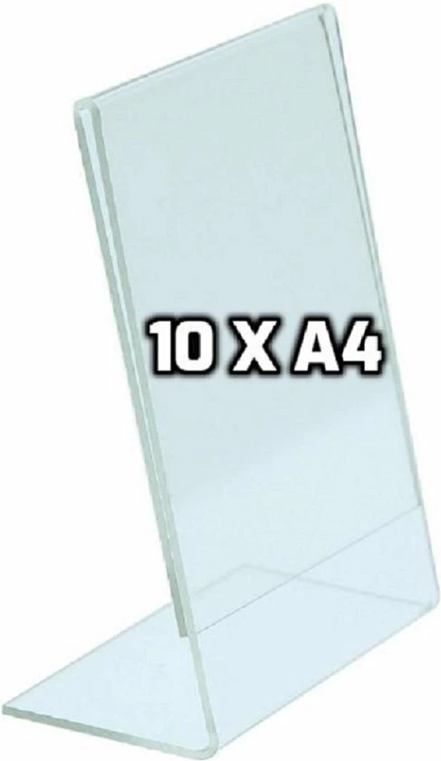 Displaysign 10x A4 Formaat L-houder Kaarthouder Folderstandaard Menuhouder Menustandaard L-standaard In 2mm Acryl 1 Displaysign 10x A4 Formaat L-houder Kaarthouder Folderstandaard Menuhouder Menustandaard L-standaard In 2mm Acryl