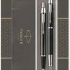Parker IM Duo Geschenkset Met Balpen En Vulpen | Glanzend Zwart Met Chromen Afwerking | Inktnavulling En Inktpatroon Met Blauwe Inkt | Geschenkverpakking