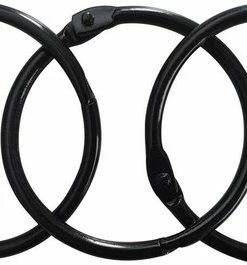 Merkloos Zwarte Metalen Klikringen / Bookrings / Scharnierring / Bookring Voor Flashcards ø40mm (per 5 Stuks)