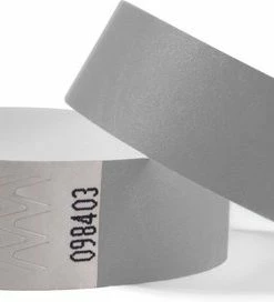 CombiCraft Blanco Tyvek Polsbandjes Zilver - 100 Stuks