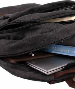 Yakfield - Rugzak - 20 Liter – Casual Model - Kado - Heren - Geschikt Voor Laptop - Handbagage- Schooltas - Zwart Antraciet Grijs- Vintage Canvas Katoen – Heren En Dames - 44 X 30 X 15 Cm - Pukkel -Parker IM Vibrant Ring Shop 550x334 1