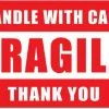 Telano 27x Breekbaar Fragile Stickers Etiketten Verhuisstickers 50mm X 76,2mm - Handle With Care - Thank You - Transport Stickervel