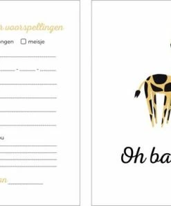 Babybelly Babyshower Invulkaarten 20 Stuks | Babyshower | Babyshower Voorspellingskaarten | Babyshower Kaarten | Babyshower Spelletjes | Babyshower Meisje| Babyshower Jongen | Giraffe