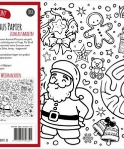 JEKA Inkleurbare Placemats - Kleur Je Eigen Placemat - DIY Kleuren & Tekenen - Kleurplaat - 12 Stuks - Placemat Tekenen - Jongens & Meisjes - Cadeau - Thema: Kerst - Kerst Kleurplaat - DIY Kerst - Christmas - Kerstman Tekenen- Feestje - Kinderfeestje