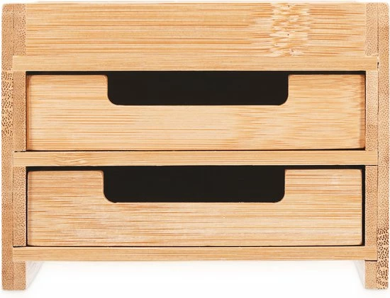 Navaris Bamboe Bureau-organizer 2 Lades - Desk Organizer Bamboe Klein - Pennenbak Met Lades - Opbergen Van Bureau-accessoires En Make-up 5 Navaris Bamboe Bureau-organizer 2 Lades - Desk Organizer Bamboe Klein - Pennenbak Met Lades - Opbergen Van Bureau-accessoires En Make-up - Afbeelding 5