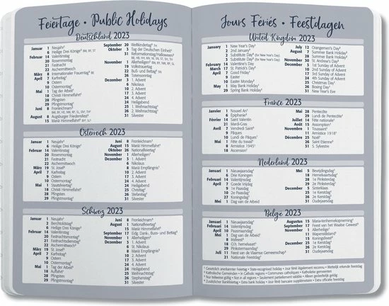 Sigel Jolie Flair - Agenda 2023 - Weekagenda - A5 - 4-talig - Glacier Grey - Hardcover. SI-J3121 12 Sigel Jolie Flair - Agenda 2023 - Weekagenda - A5 - 4-talig - Glacier Grey - Hardcover. SI-J3121 - Afbeelding 12