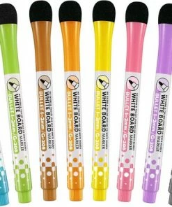 BOTC Whiteboard Stiften - Whiteboard Marker Ronde Punt - Whiteboard Stiften - 8 Stuks - Met Wisser