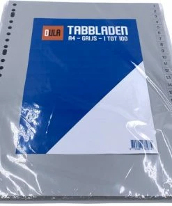 DULA Tabbladen Plastic - 1 Tot 100 - A4 - 23 Gaten -Parker IM Vibrant Ring Shop 550x445 3