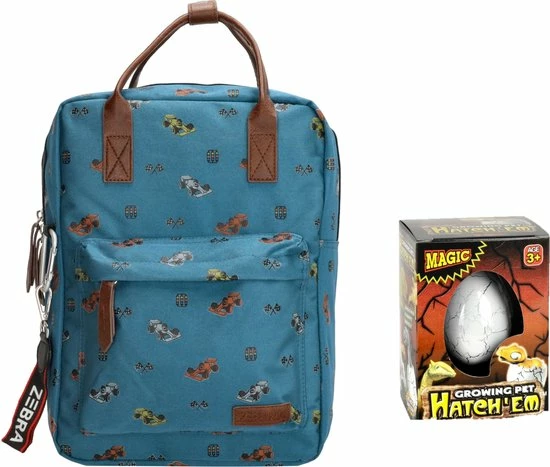 Zebra Rugzak Formule 1 - Zebra Trends Rugtas + Dino Ei 1 Zebra Rugzak Formule 1 - Zebra Trends Rugtas + Dino Ei