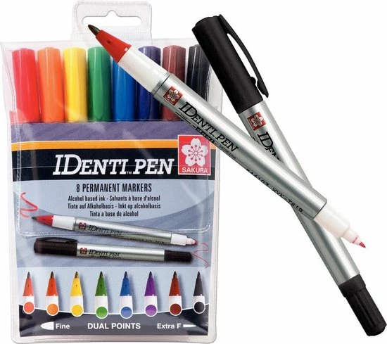 Sakura IDenti Pen 8 Markers - Dubbelpunt - Alcoholbasis 7 Sakura IDenti Pen 8 Markers - Dubbelpunt - Alcoholbasis - Afbeelding 7
