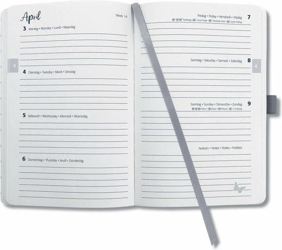 Sigel Jolie Flair - Agenda 2023 - Weekagenda - A5 - 4-talig - Glacier Grey - Hardcover. SI-J3121 11 Sigel Jolie Flair - Agenda 2023 - Weekagenda - A5 - 4-talig - Glacier Grey - Hardcover. SI-J3121 - Afbeelding 11