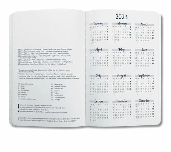 Sigel Jolie Flair - Agenda 2023 - Weekagenda - A5 - 4-talig - Glacier Grey - Hardcover. SI-J3121 4 Sigel Jolie Flair - Agenda 2023 - Weekagenda - A5 - 4-talig - Glacier Grey - Hardcover. SI-J3121 - Afbeelding 4
