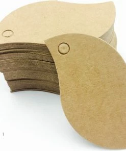 FISKA - 100x Mini Label Golvend - 5 Cm X 3 Cm - Cadeaulabels - Cadeauversiering