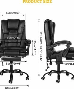 Snailhome Bureaustoel - Ergonomische Draaistoel En Computerstoel - Met Massagefunctie - Belastbaar Tot 150 Kg - Zwart - 61 X 50 X 123cm -Parker IM Vibrant Ring Shop 550x509 3