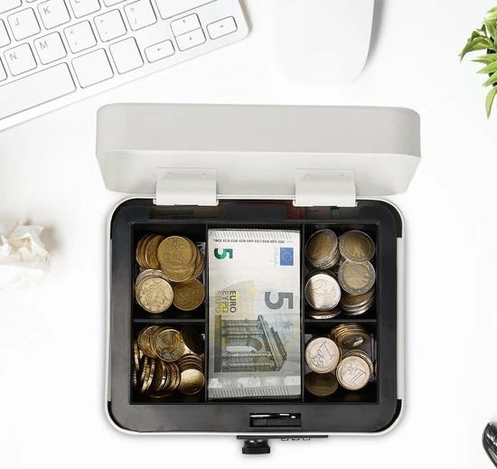 Relaxdays Geldkistje Met Cijferslot - Geldkluisje Slot - Kistje Voor Geld - Geldcassette - Zwart 6 Relaxdays Geldkistje Met Cijferslot - Geldkluisje Slot - Kistje Voor Geld - Geldcassette - Zwart - Afbeelding 6