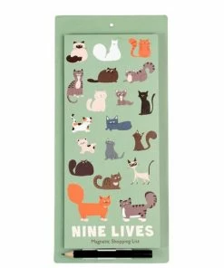 Rex London Magnetisch Boodschappenlijstje Nine Lives Katten Magneet Koelkastmagneet Notitieblok