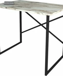 Pochon Home - Bureau Industrieel - Wit Marmer - Metaal - 60x90x75