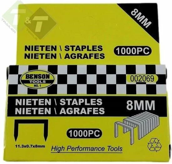 Benson Tools Nieten Voor Tacker (1000 Stuks) 4 Benson Tools Nieten Voor Tacker (1000 Stuks) - Afbeelding 4