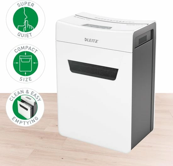 Leitz IQ Premium Protect 10X Ultrastille Papierversnipperaar P-4 Snippers Voor Thuis/Thuiswerkplek - Invoer Tot 10 Vellen - Wit 3 Leitz IQ Premium Protect 10X Ultrastille Papierversnipperaar P-4 Snippers Voor Thuis/Thuiswerkplek - Invoer Tot 10 Vellen - Wit - Afbeelding 3