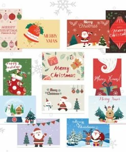 Giftmas Kerstkaarten - Wenskaarten - 36 Stuks - Met Enveloppen En Stickers - 10x15cm