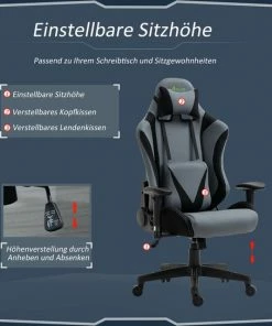 Vinscetto Vinsetto Ergonomische Gamestoel Draaistoel Verstelbare Rugleuning Elastaanstof Zwart 921-500 -Parker IM Vibrant Ring Shop 550x544 2