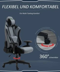 Vinscetto Vinsetto Ergonomische Gamestoel Draaistoel Verstelbare Rugleuning Elastaanstof Zwart 921-500 -Parker IM Vibrant Ring Shop 550x545 2