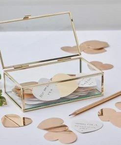 ALTERNATIEF GASTENBOEK HUWELIJK GLAZEN KISTJE| GOUD | GOLD WEDDING | GINGER RAY