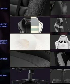 InHarmony® Luxe Ergonomische Gaming Bureaustoel - Game Stoel - Zwart - Met Wielen -Parker IM Vibrant Ring Shop 550x548 3