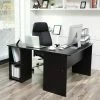 MAZAZU MIRA Home Hoekbureau - Zwart - Laptoptafel - Computerbureau - Bureautafel - Kantoor - 140x120x75