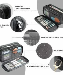 Etui Grote Potlood Case Grote Capaciteit Potlood Tas Draagbare Kantoor Kantoorartikelen Make-up Tas Schoolbenodigdheden Geschikt Voor Midden Middelbare School College Studenten Meisjes Jongens Tiener Opslag Organizer Geschenken (Zwart) -Parker IM Vibrant Ring Shop 550x550 182