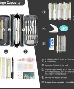 Etui Grote Potlood Case Grote Capaciteit Potlood Tas Draagbare Kantoor Kantoorartikelen Make-up Tas Schoolbenodigdheden Geschikt Voor Midden Middelbare School College Studenten Meisjes Jongens Tiener Opslag Organizer Geschenken (Zwart) -Parker IM Vibrant Ring Shop 550x550 184