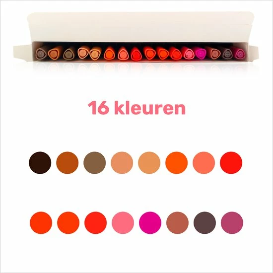 LBB Twinmarkers Rood - 16 Stuks - Professionele Copic Markers - Alcohol Markers - Aquamarkers - Stiften 2 LBB Twinmarkers Rood - 16 Stuks - Professionele Copic Markers - Alcohol Markers - Aquamarkers - Stiften - Afbeelding 2