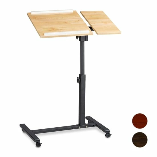 Relaxdays Laptoptafel Op Wieltjes - Hout - Laptopstandaard - Ook Voor Linkshandigen - Zwart 2 Relaxdays Laptoptafel Op Wieltjes - Hout - Laptopstandaard - Ook Voor Linkshandigen - Zwart - Afbeelding 2