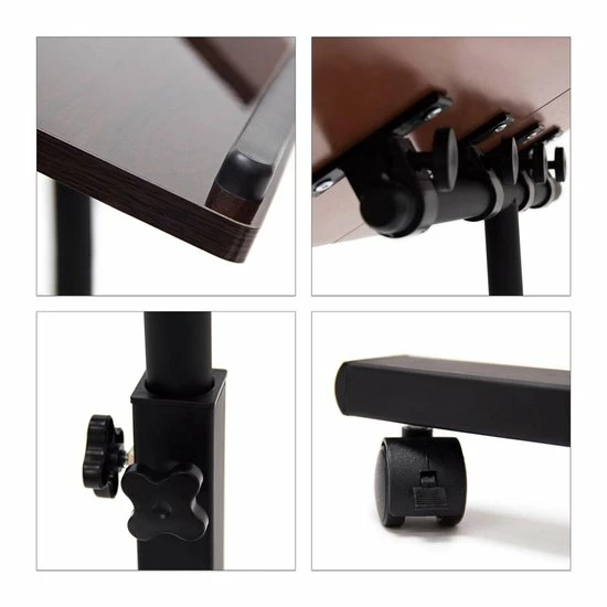 Relaxdays Laptoptafel Op Wieltjes - Hout - Laptopstandaard - Ook Voor Linkshandigen - Zwart 14 Relaxdays Laptoptafel Op Wieltjes - Hout - Laptopstandaard - Ook Voor Linkshandigen - Zwart - Afbeelding 14