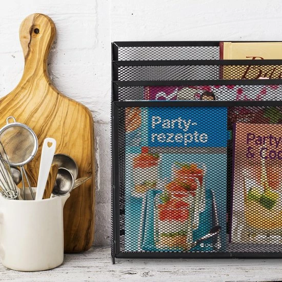 Relaxdays Brievenbak Metaal - Postvak 3 Vakken - Tijdschriftenhouder - Gaas - Briefhouder - Zwart 6 Relaxdays Brievenbak Metaal - Postvak 3 Vakken - Tijdschriftenhouder - Gaas - Briefhouder - Zwart - Afbeelding 6