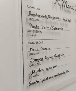WireDesign Menuplanner 40x35 Cm - Acryl - Nederlands - Inclusief Stift En Montagemateriaal. Uitwisbaar En Herschrijfbaar - Transparant - Memobord / Planbord / Whiteboard -Parker IM Vibrant Ring Shop 550x550 30