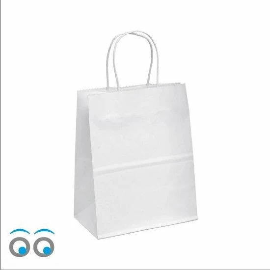 Kadoonline Etiketten 50 Witte Papieren Draagtassen Medium M (24 X 12 X 31 Cm) 1 Kadoonline Etiketten 50 Witte Papieren Draagtassen Medium M (24 X 12 X 31 Cm)