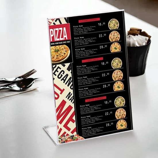 Displaysign 10x A4 Formaat L-houder Kaarthouder Folderstandaard Menuhouder Menustandaard L-standaard In 2mm Acryl 2 Displaysign 10x A4 Formaat L-houder Kaarthouder Folderstandaard Menuhouder Menustandaard L-standaard In 2mm Acryl - Afbeelding 2