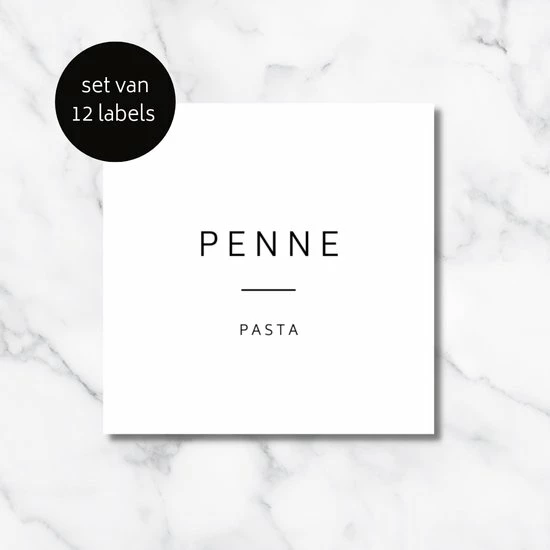 We Love Bamboe - Set Van 12 Pasta Stickers Voor Voorraadpotten - Pasta Etiketten & Pasta Labels - Nederlandse Pasta Stickers Voor Voorraad Potten - 6 X 6 Cm 4 We Love Bamboe - Set Van 12 Pasta Stickers Voor Voorraadpotten - Pasta Etiketten & Pasta Labels - Nederlandse Pasta Stickers Voor Voorraad Potten - 6 X 6 Cm - Afbeelding 4