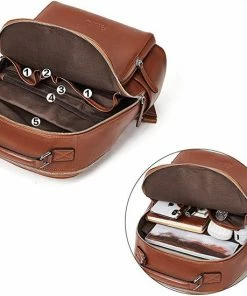 Merkloos Bostanten | Lederen Rugzak | Casual Reistas | Handtas | College Tas | Luxe Uitvoering | Met Trolley Sleeve | Multi- Compartiment | Met Ruimte Voor Tablet En Laptop | Damestas | Leer | Cognac -Parker IM Vibrant Ring Shop 550x550 600