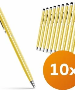 QY Balpen Met Touch Screen Soft Top - Set 10 Stuks - Goud