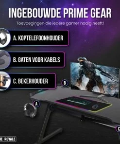 Gaming Bureau Met Led-verlichting XXL 140cm | NIEUW Model 2022 INCLUSIEF LED Muismat T.w.v. 35 Euro | Game Bureau Met Led Afstandsbediening, Bekerhouder, Koptelefoonhaak, Kabelmanagement, Gereedschap En LED Muismat | Perfect Game Room | Game Royale -Parker IM Vibrant Ring Shop 550x550 722