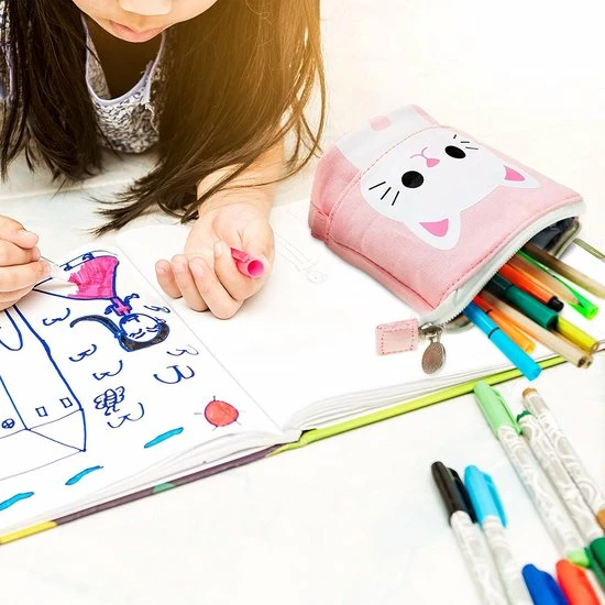 LIXIN Staande Etui - Roze Kat - Pennenzak Voor Jongens En Meisjes - Canvas - Linnen - School Etui - Staande Etui Voor Kinderen En Volwassenen - School - Terug Naar School - Back To School - Leuke Telescopishe Pennenhouder - Leuk Etui - Gift - Cadeau 5 LIXIN Staande Etui - Roze Kat - Pennenzak Voor Jongens En Meisjes - Canvas - Linnen - School Etui - Staande Etui Voor Kinderen En Volwassenen - School - Terug Naar School - Back To School - Leuke Telescopishe Pennenhouder - Leuk Etui - Gift - Cadeau - Afbeelding 5