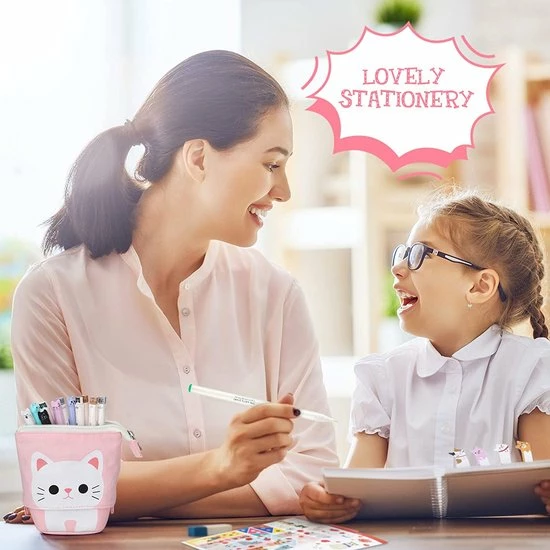 LIXIN Staande Etui - Roze Kat - Pennenzak Voor Jongens En Meisjes - Canvas - Linnen - School Etui - Staande Etui Voor Kinderen En Volwassenen - School - Terug Naar School - Back To School - Leuke Telescopishe Pennenhouder - Leuk Etui - Gift - Cadeau 6 LIXIN Staande Etui - Roze Kat - Pennenzak Voor Jongens En Meisjes - Canvas - Linnen - School Etui - Staande Etui Voor Kinderen En Volwassenen - School - Terug Naar School - Back To School - Leuke Telescopishe Pennenhouder - Leuk Etui - Gift - Cadeau - Afbeelding 6